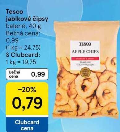 Tesco jablkové čipsy, 40 g