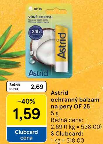Astrid ochranný balzam na pery OF 25, 5 g