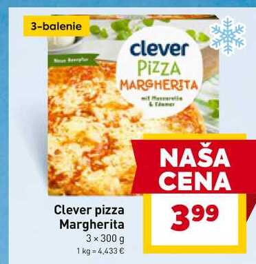 Clever pizza Margherita 3 x 300 g 