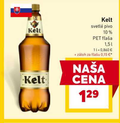 Kelt svetlé pivo 10% PET fľaša 1,5l