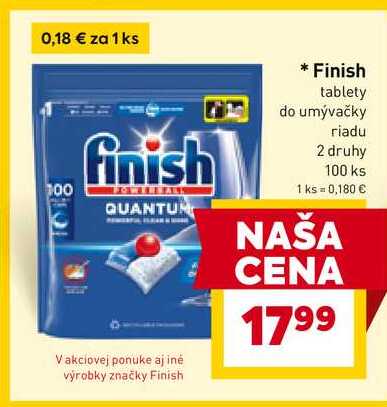 Finish tablety do umývačky riadu 2 druhy 100 ks 