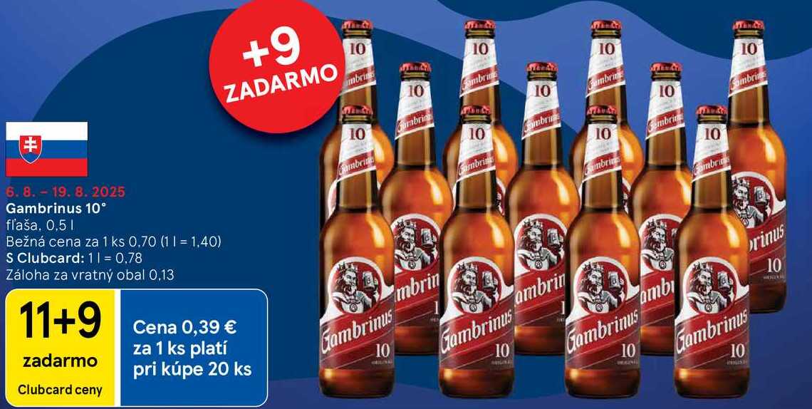 Gambrinus 10°, 0,5 l