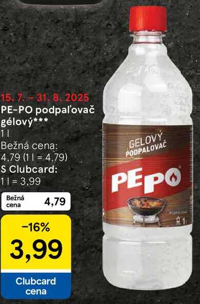 PE-PO podpaľovač gélový, 1 l