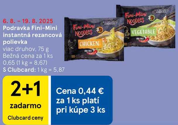 Podravka Fini-Mini instantná rezancová, 75 g