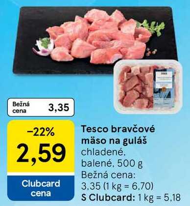 Tesco bravčové mäso na guláš, 500 g