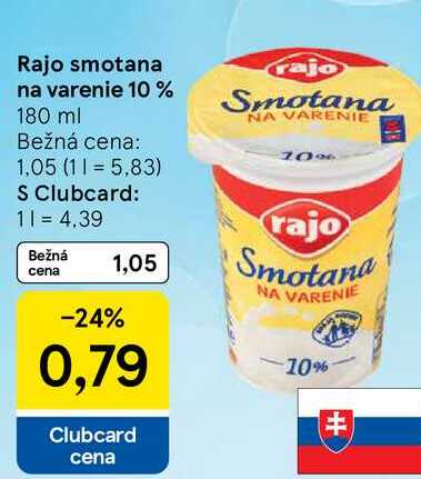 Rajo smotana na varenie 10 %, 180 ml 