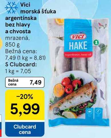 Vici morská šťuka argentínska bez hlavy a chvosta, 850 g 