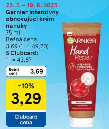 Garnier intenzívny obnovujúci krém na ruky, 75 ml 