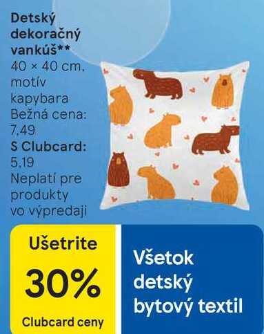 Detský dekoračný vankúš