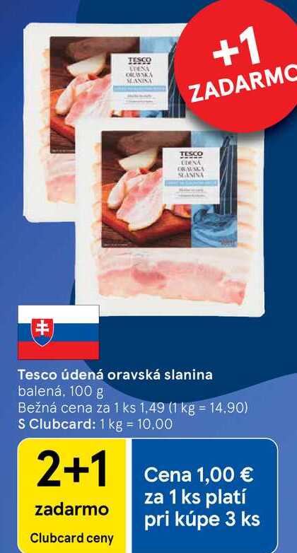 Tesco údená oravská slanina, 100 g 