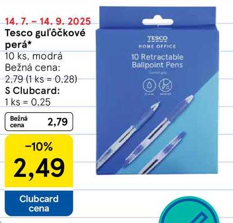 Tesco guľôčkové perá