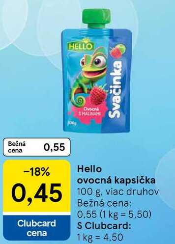 Hello ovocná kapsička, 100 g
