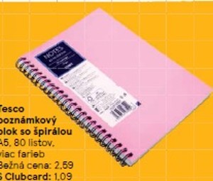 Tesco poznámkový blok so špirálou
