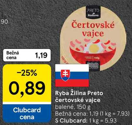 Ryba Žilina Preto čertovské vajce, 150 g