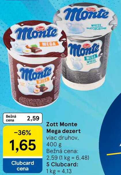 Zott Monte Mega dezert, 400 g