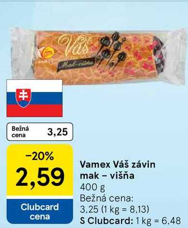 Vamex Váš závin mak - višňa, 400 g 