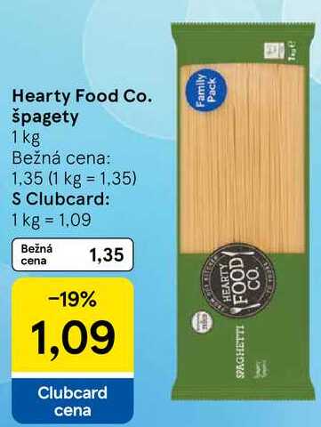 Hearty Food Co. špagety, 1 kg 