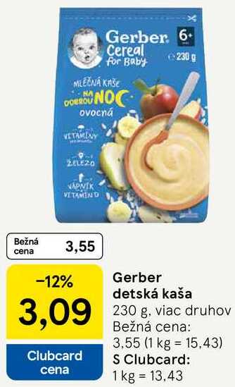 Gerber detská kaša, 230 g
