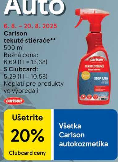 Carlson tekuté stierače, 500 ml