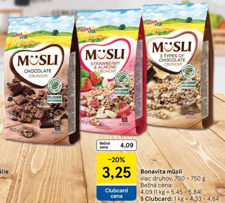 Bonavita müsli, 700 - 750 g