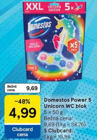Domestos Power 5 Unicorn WC blok, 5x 50 g