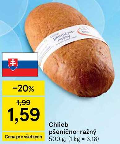 Chlieb pšenično-ražný, 500 g