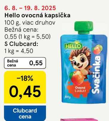 Hello ovocná kapsička, 100 g