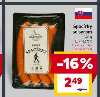 Špacírky so syrom 240 g 