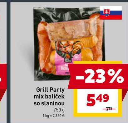 Grill Party mix balíček so slaninou 750 g 