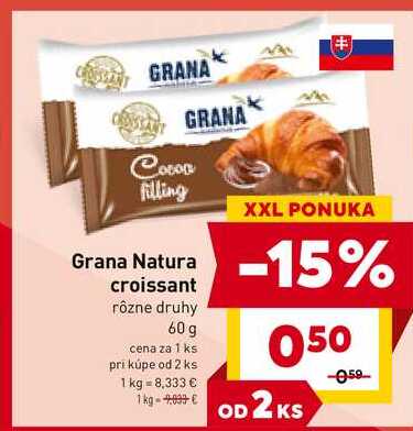 Grana Natura croissant rôzne druhy 60g 