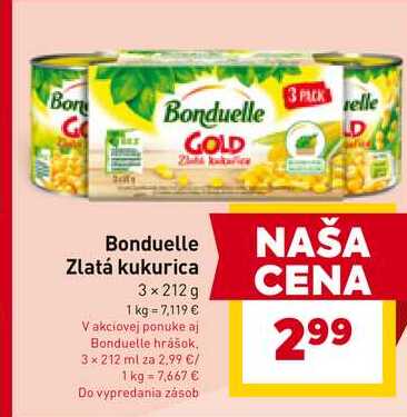 Bonduelle hrášok, 3 x 212 ml 