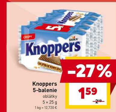 Knoppers 5-balenie oblátky 5 x 25 g 