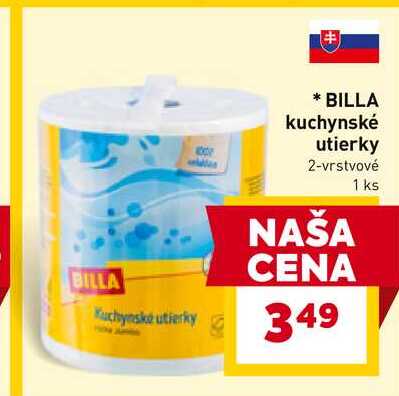 BILLA kuchynské utierky 2-vrstvové 1 ks
