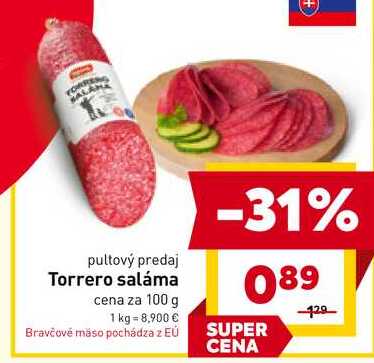Torrero saláma cena za 100 g