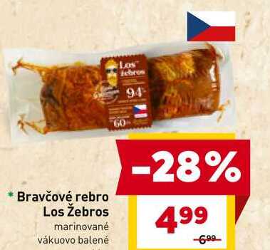 Bravčové rebro Los Žebros marinované vákuovo balené 1kg