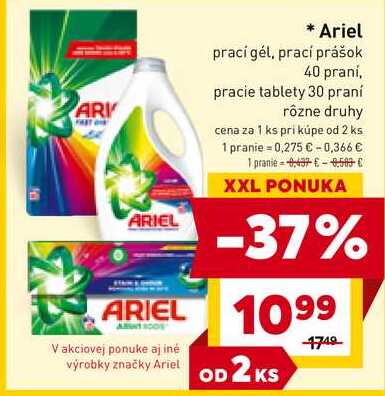 Ariel prací gél 40 praní