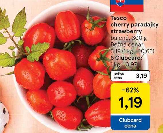 Tesco cherry paradajky strawberry, 300 g