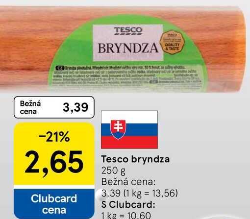 Tesco bryndza, 250 g