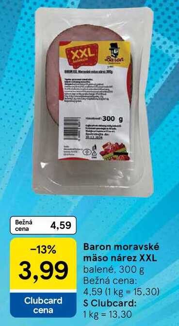 Baron moravské mäso nárez XXL, 300 g 