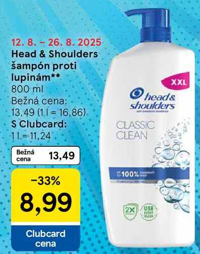 Head & Shoulders šampón proti lupinám, 800 ml 