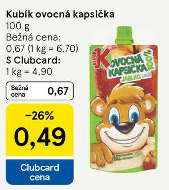 Kubík ovocná kapsička, 100 g 