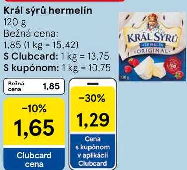 Král sýrů hermelín, 120 g 