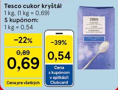 Tesco cukor kryštál, 1 kg
