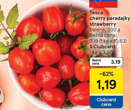 Tesco cherry paradajky strawberry, 300 g