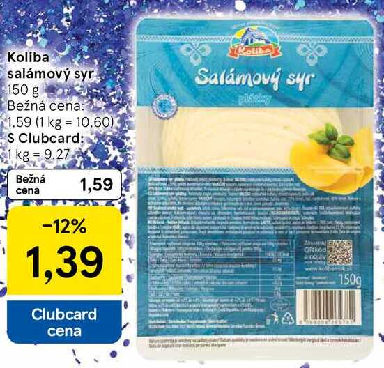 Koliba salámový syr, 150 g 