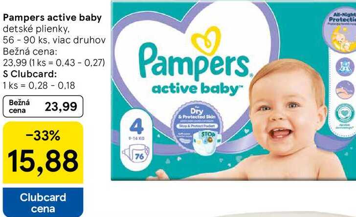 Pampers active baby, 56-90 ks