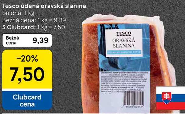 Tesco údená oravská slanina, 1 kg 