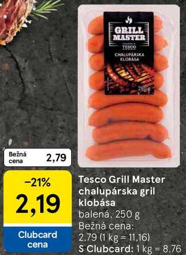 Tesco Grill Master chalupárska gril klobása, 250 g 