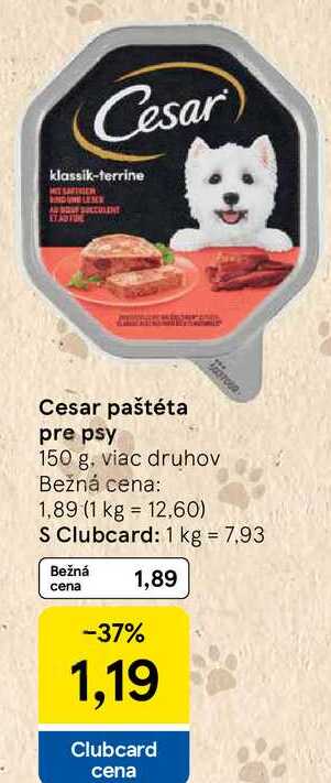 Cesar paštéta pre psy, 150 g