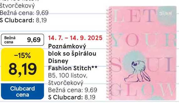 Poznámkový blok so špirálou Disney Fashion Stitch
